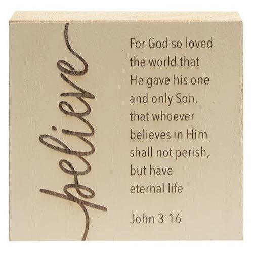 Engraved Scripture Block 3 Asstd - The Fox Decor