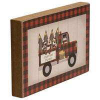 Thumbnail for Buffalo Check Jingle Bell Express Truck Block - The Fox Decor