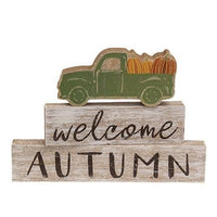 3 Set Welcome Autumn Green Truck Blocks - The Fox Decor