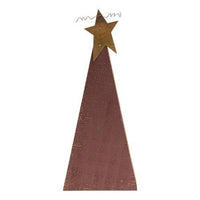 3 Set Distressed Rustic Wood Red Christmas Trees - The Fox Decor