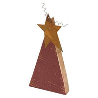 3 Set Distressed Rustic Wood Red Christmas Trees - The Fox Decor