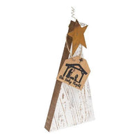 3 Set Distressed Rustic Wood White Christmas Trees - The Fox Decor