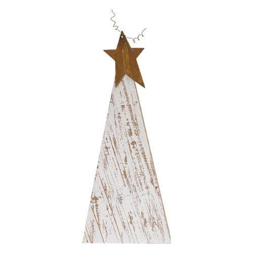 3 Set Distressed Rustic Wood White Christmas Trees - The Fox Decor