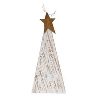 3 Set Distressed Rustic Wood White Christmas Trees - The Fox Decor