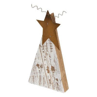 3 Set Distressed Rustic Wood White Christmas Trees - The Fox Decor