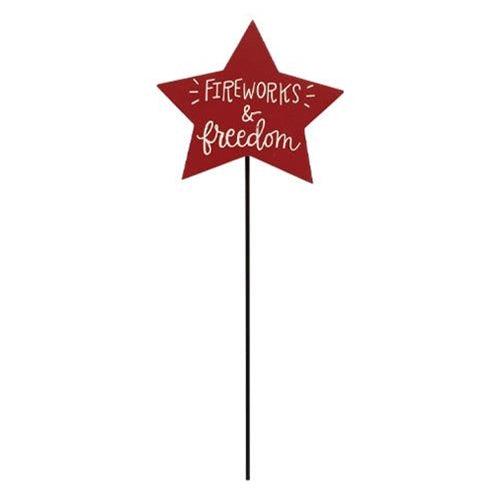 Patriotic Star Plant Stake 3 Asstd - The Fox Decor