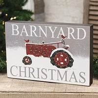 Thumbnail for Barnyard Christmas Red Tractor Box Sign