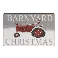 Thumbnail for Barnyard Christmas Red Tractor Box Sign