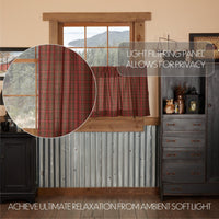 Tartan Red Plaid Tier Curtain Set of 2 L24xW36 - The Fox Decor