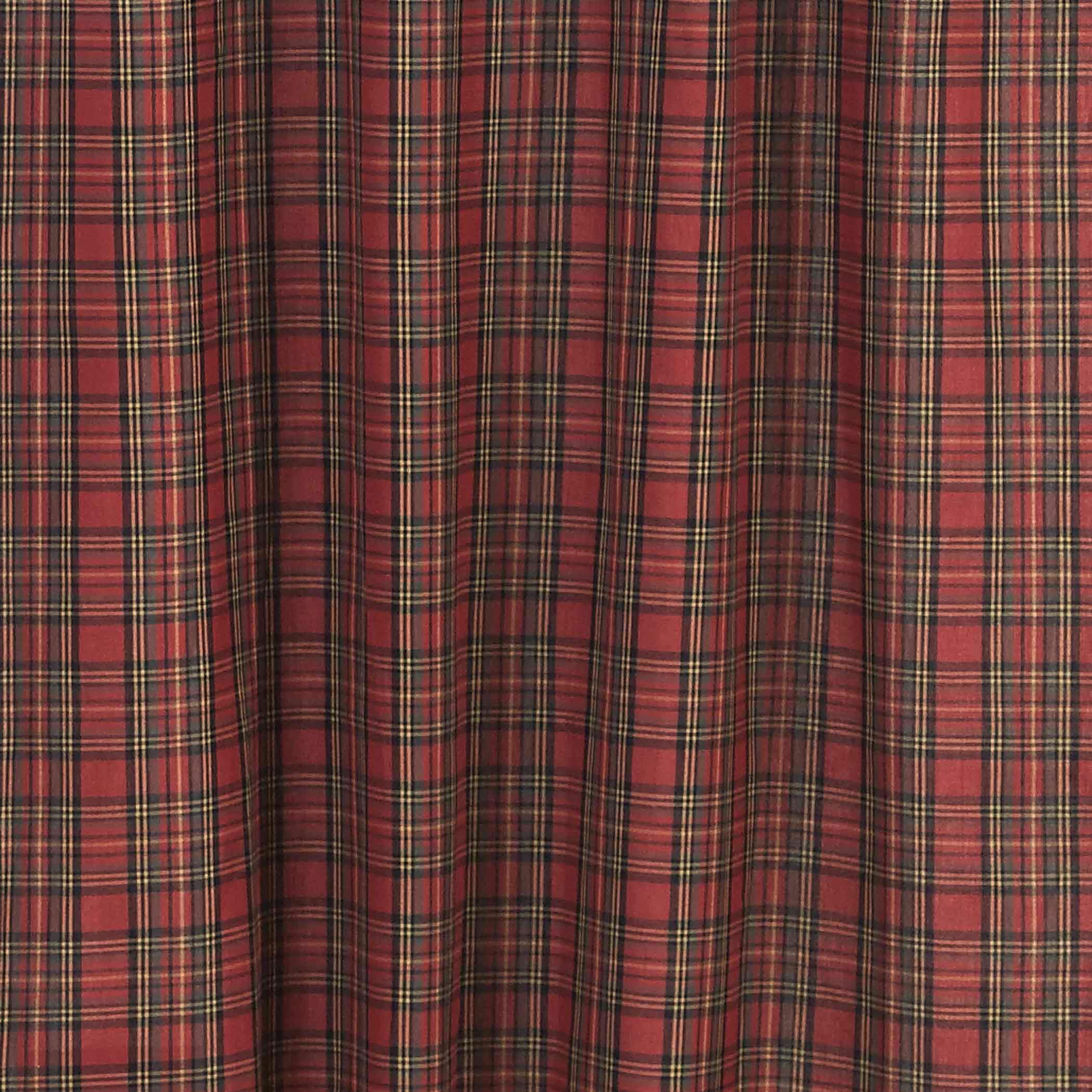 Tartan Red Plaid Tier Curtain Set of 2 L24xW36 - The Fox Decor