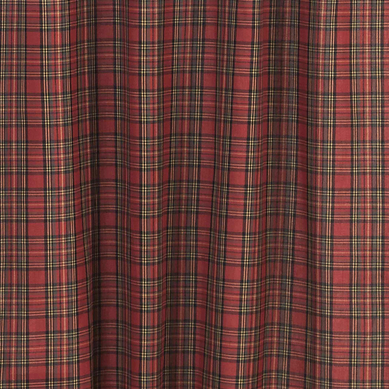 Tartan Red Plaid Tier Curtain Set of 2 L24xW36 - The Fox Decor