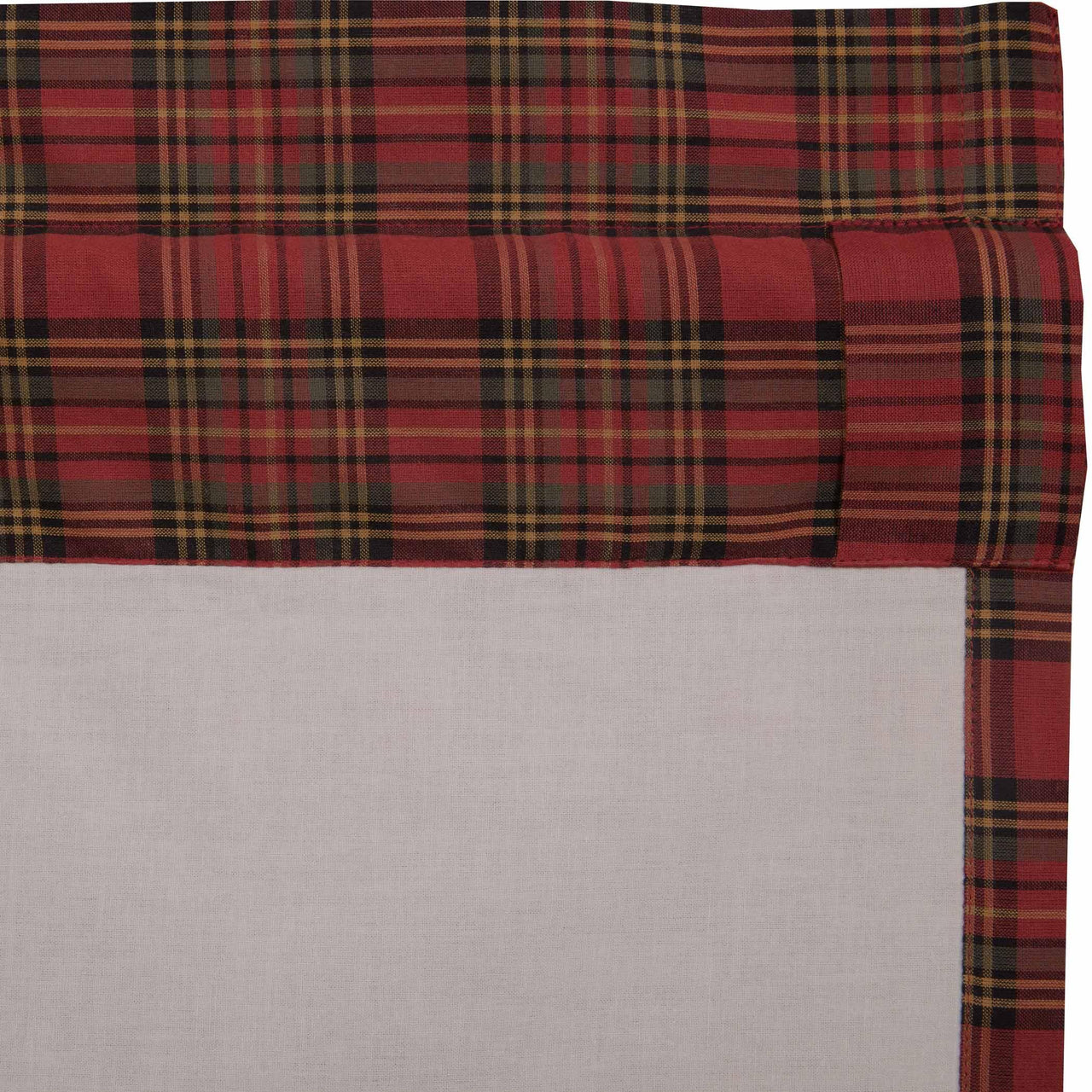 Tartan Red Plaid Tier Curtain Set of 2 L24xW36 - The Fox Decor