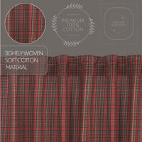 Thumbnail for Tartan Red Plaid Valance Curtain 16x60