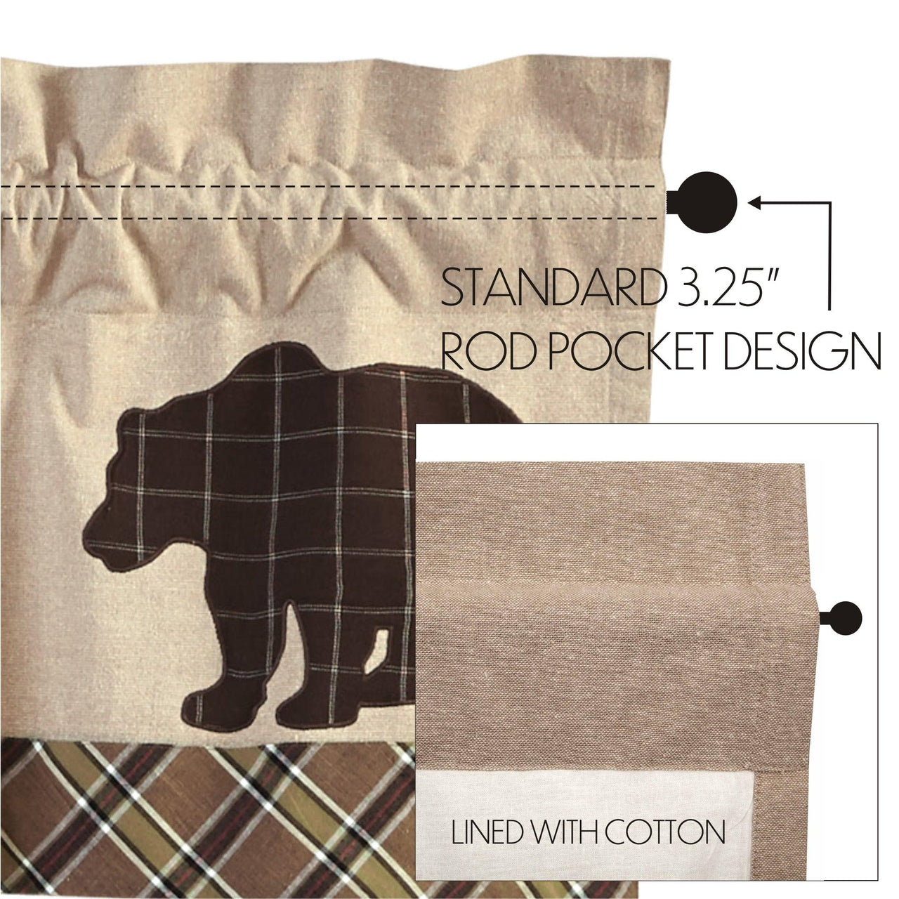 Wyatt Bear Valance Curtain - The Fox Decor