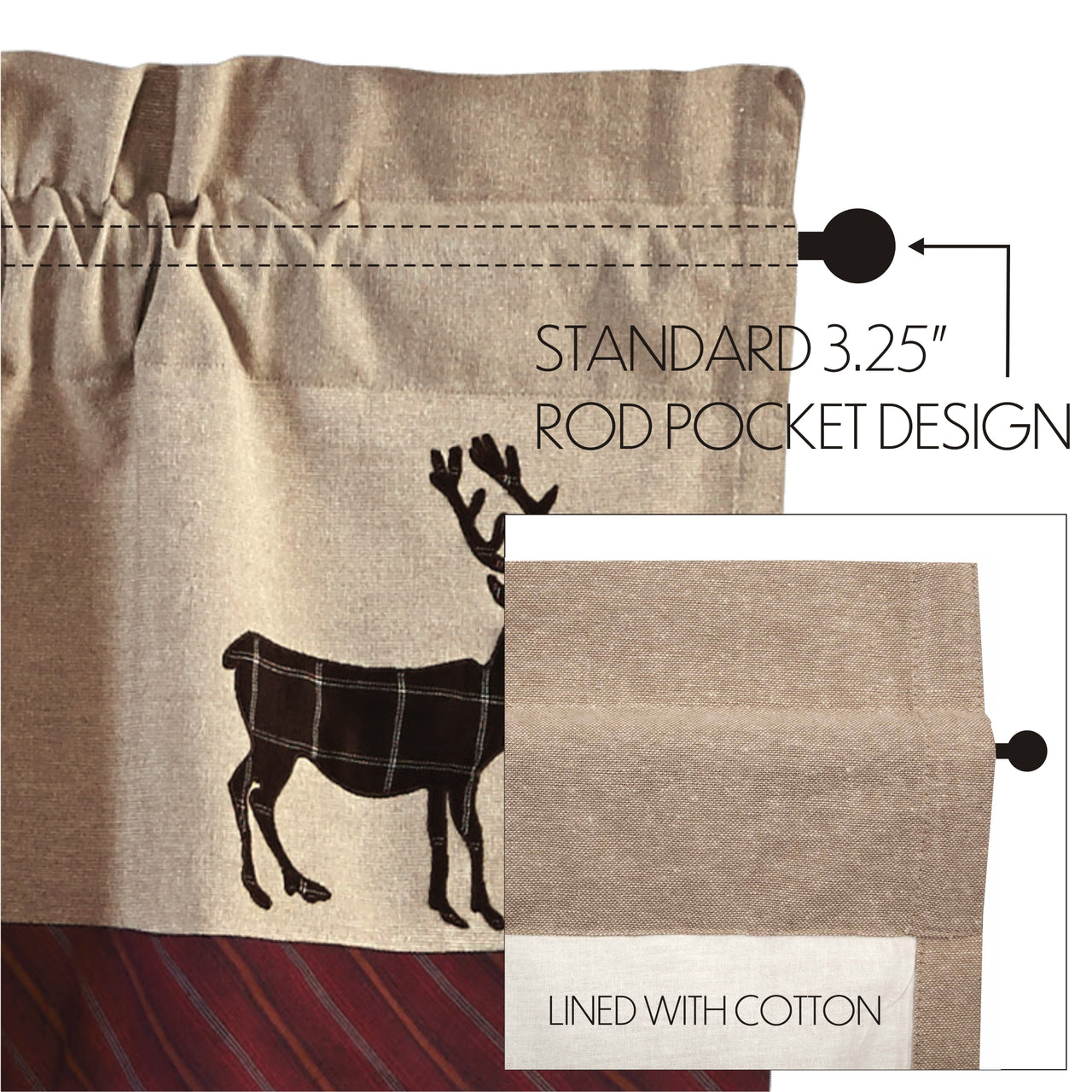 Wyatt Deer Valance Curtain 16x72