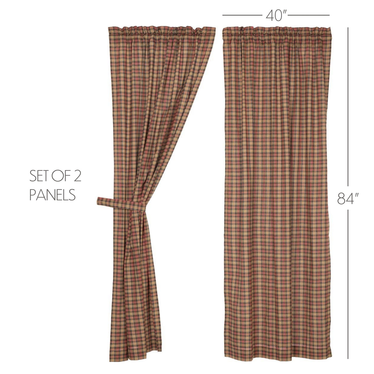 Crosswoods Panel Curtain Set of 2 84"x40" - The Fox Decor