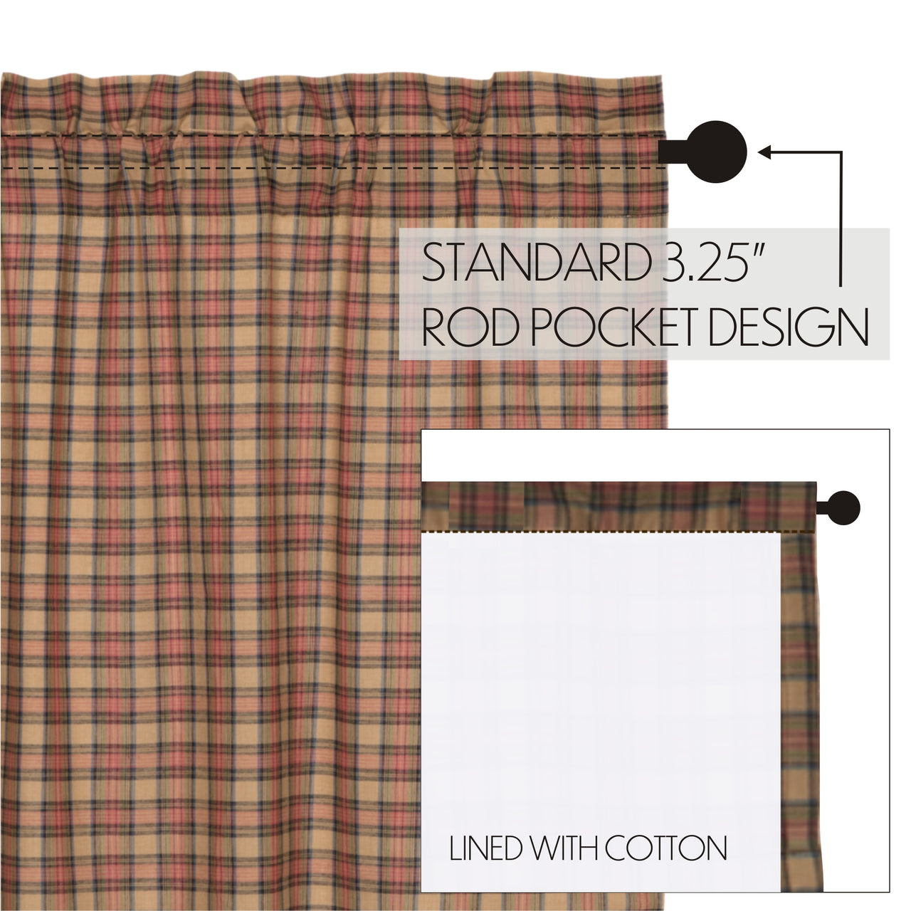 Crosswoods Panel Curtain Set of 2 84"x40" - The Fox Decor