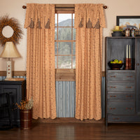 Thumbnail for Maisie Panel Curtain with Attached Scalloped Layered Valance Country Style Curtain Set of 2 84