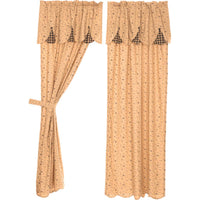 Thumbnail for Maisie Panel Curtain with Attached Scalloped Layered Valance Country Style Curtain Set of 2 84