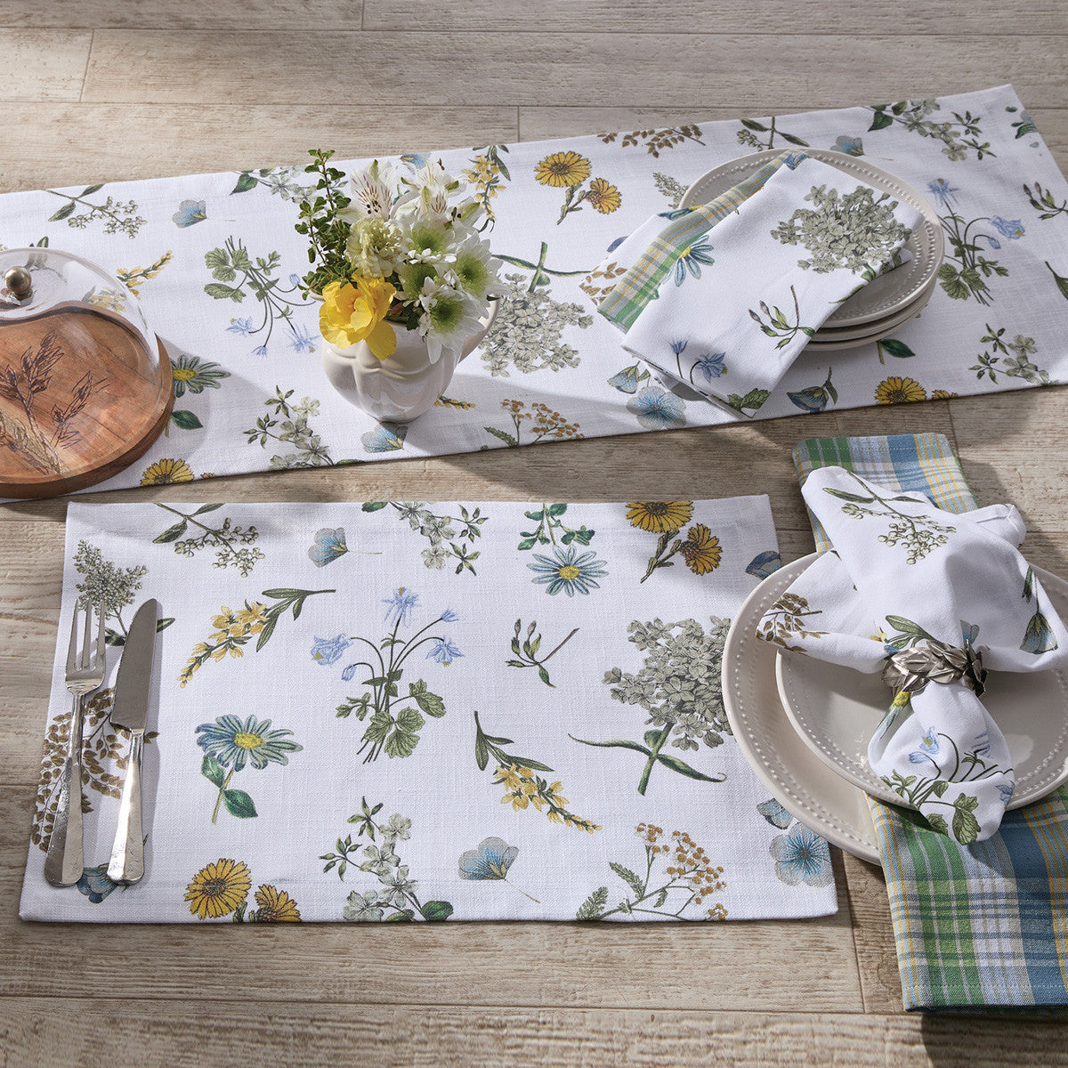 Flower Market Table Runner 54" L Set of 2 Park Designs - The Fox Decor