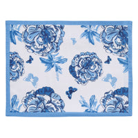Thumbnail for Patricia Heaton Home Florals And Flitters Reversible Placemat  Blue Set of 12 Park Designs
