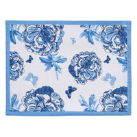 Patricia Heaton Home Florals And Flitters Reversible Placemat Blue Set of 12 Park Designs - The Fox Decor