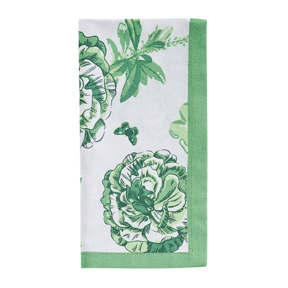 Patricia Heaton Home Florals And Flitters Printed Napkin Green Set of 12 Park Designs