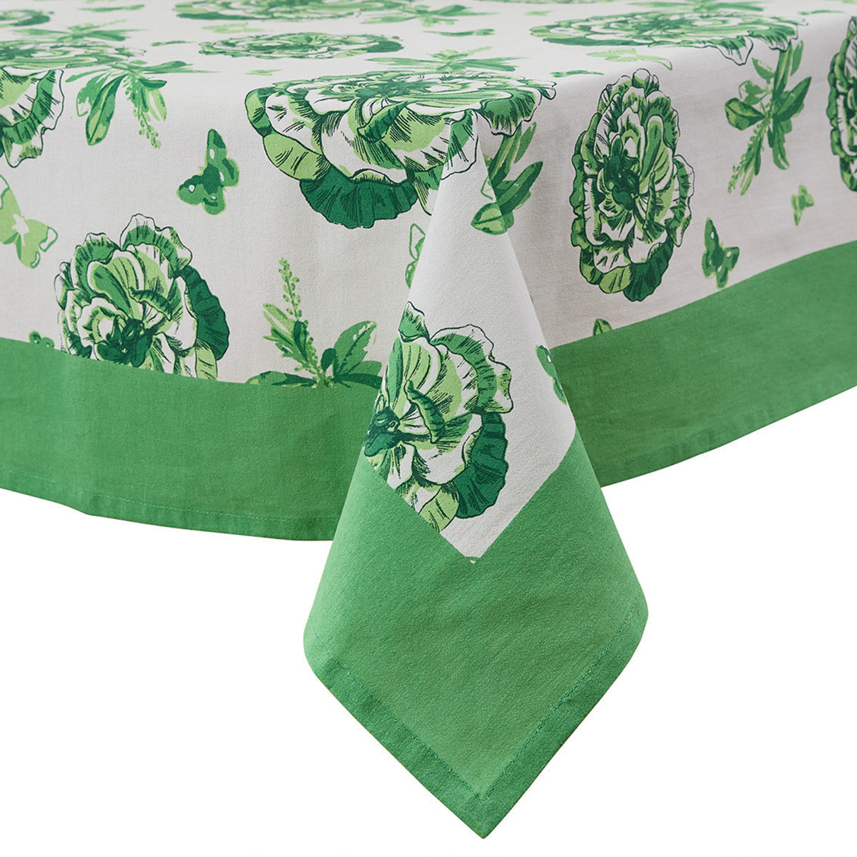 Patricia Heaton Home Florals And Flitters Tablecloth 54" X 54" Green Set of 2 Park Designs