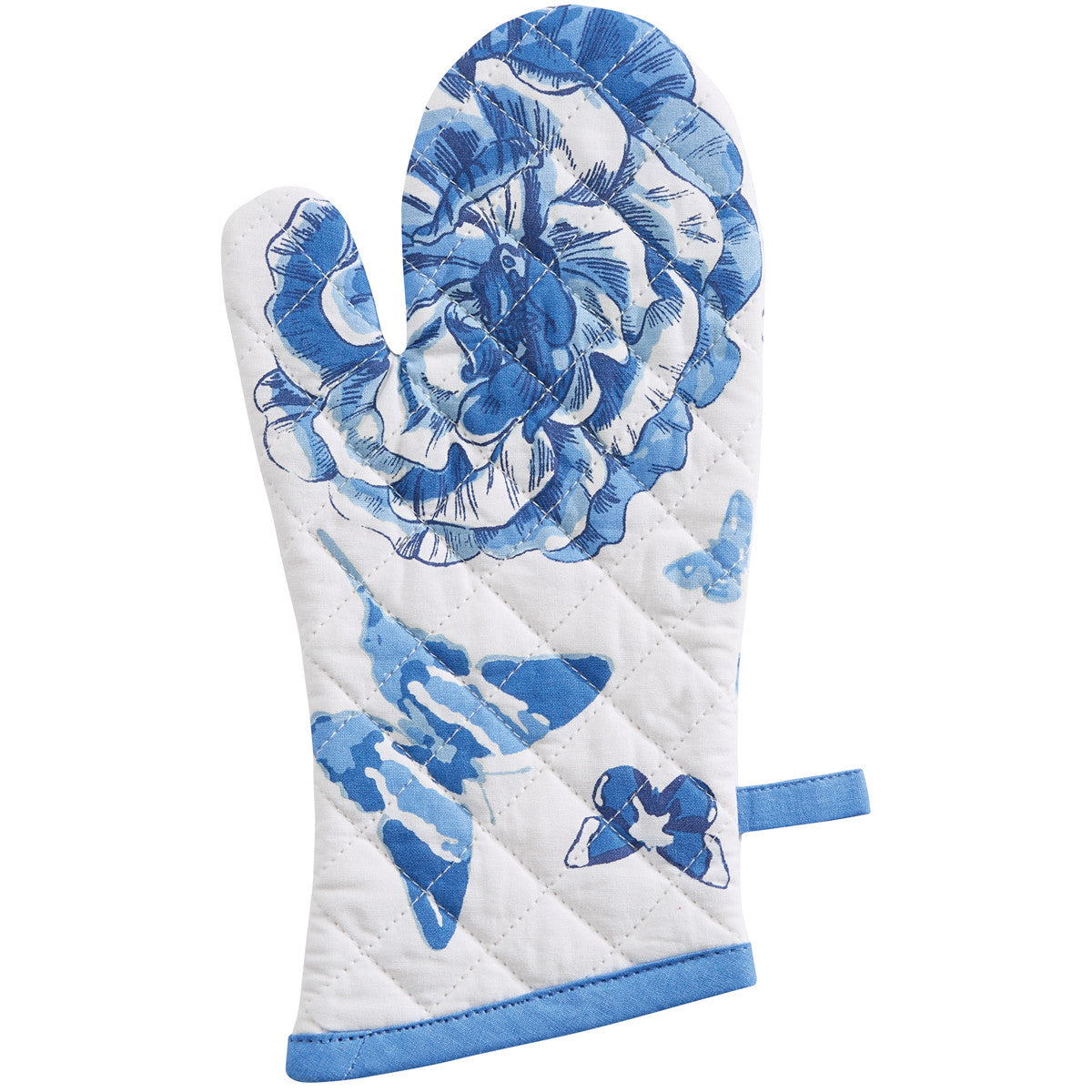 Patricia Heaton Home Florals And Flitters Floral Oven Mitt  Blue Set of 2 Park Designs