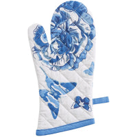 Patricia Heaton Home Florals And Flitters Floral Oven Mitt Blue Set of 2 Park Designs - The Fox Decor