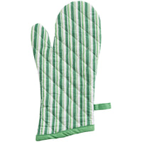 Thumbnail for Patricia Heaton Home Florals And Flitters Stripe Oven Mitt Green Set of 2 Park Designs