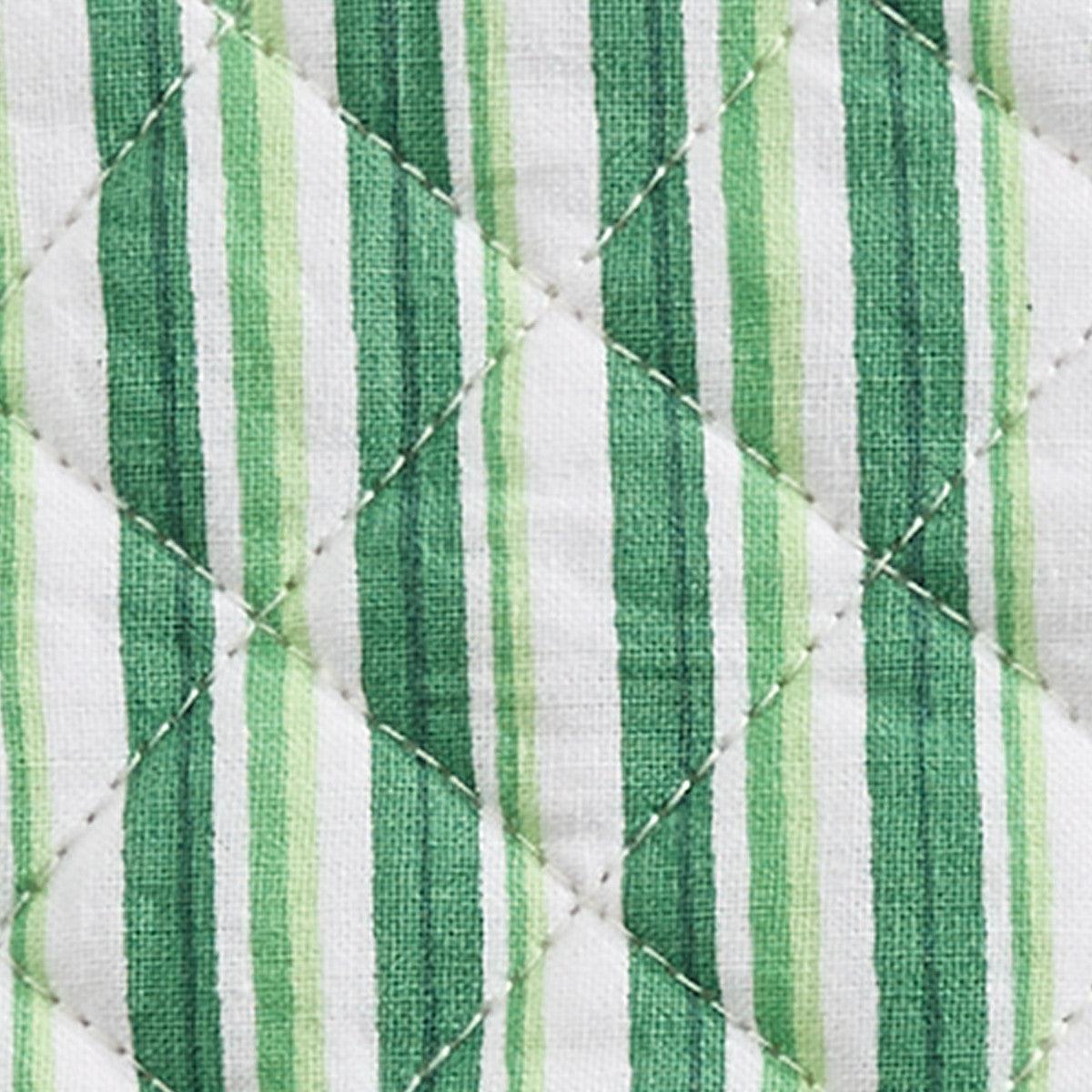 Patricia Heaton Home Florals And Flitters Stripe Oven Mitt Green Set of 2 Park Designs - The Fox Decor