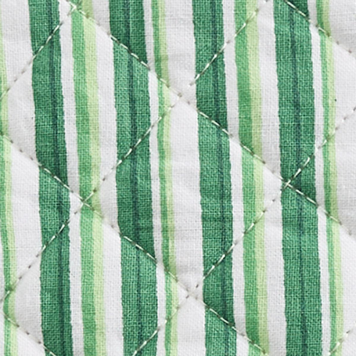 Patricia Heaton Home Florals And Flitters Stripe Oven Mitt Green Set of 2 Park Designs