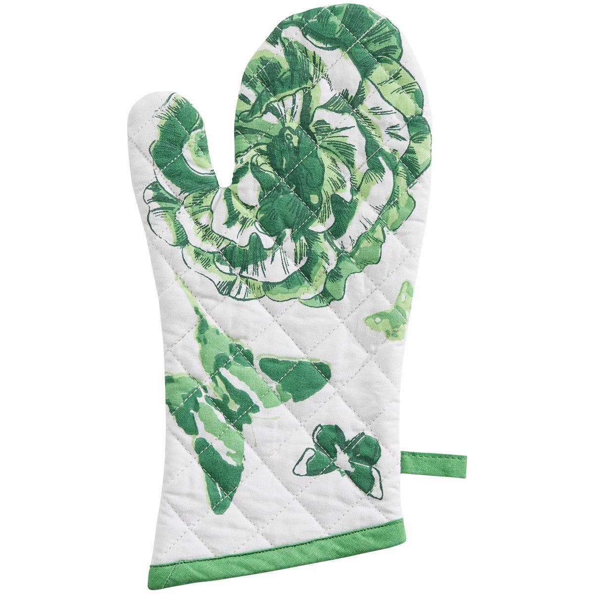 Patricia Heaton Home Florals And Flitters Floral Oven Mitt Green Set of 2 Park Designs - The Fox Decor
