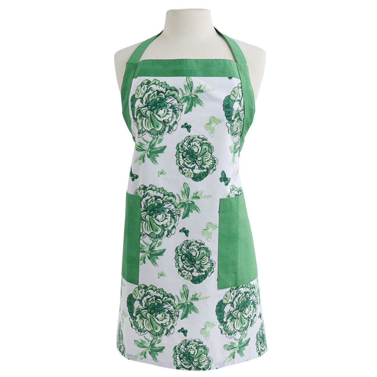 Patricia Heaton Home Florals And Flitters Apron Green Set of 2 Park Designs