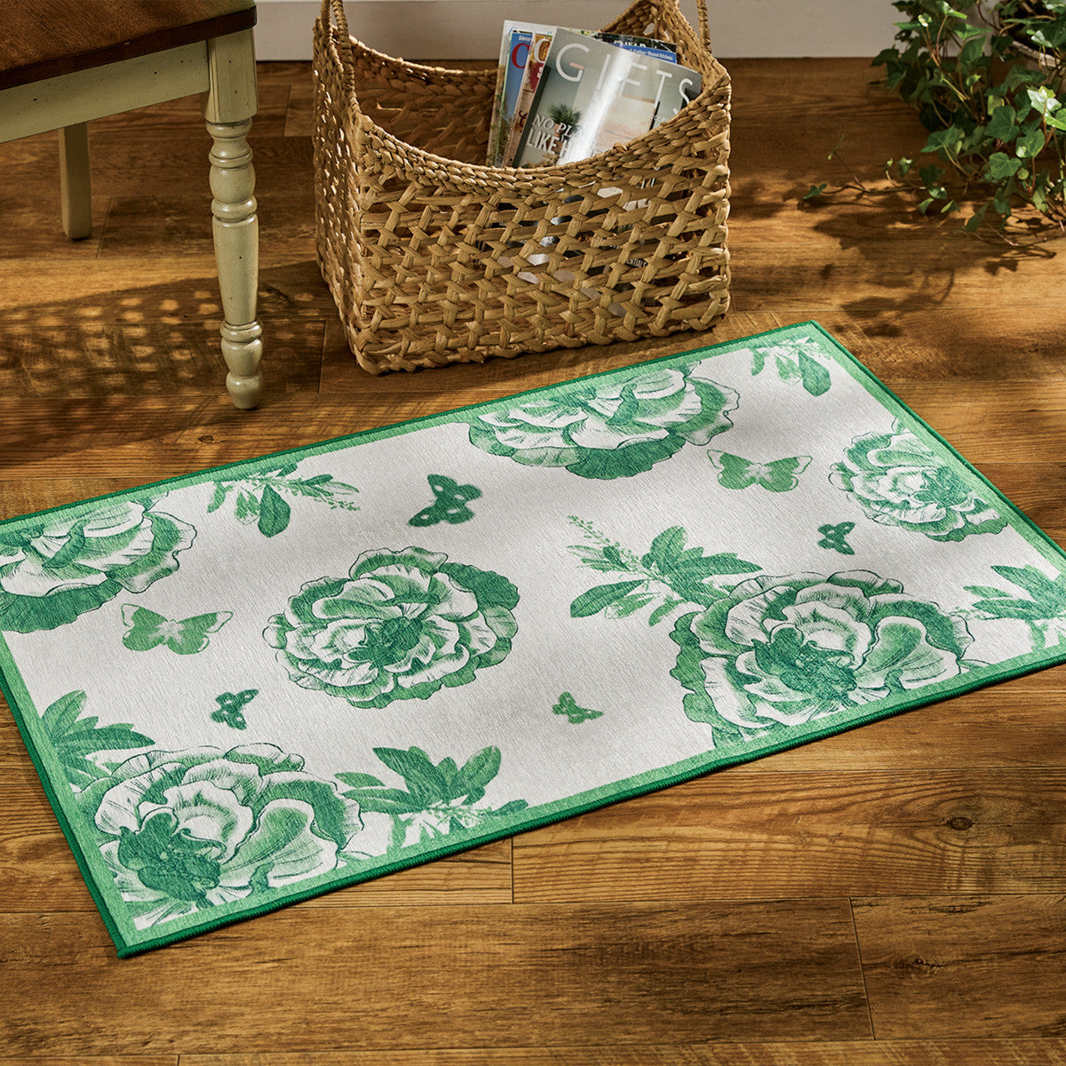 Patricia Heaton Home Florals And Flitters Washable Rug 24" X 38" Green Set of 2 Park Designs