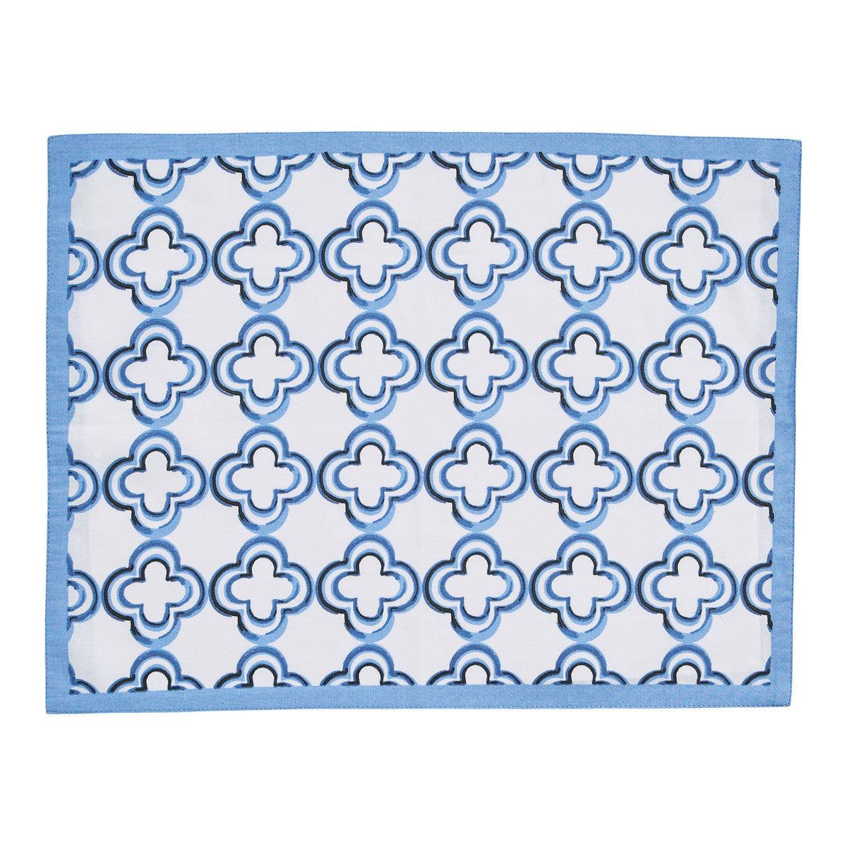 Patricia Heaton Home Geo Reversible Placemat Blue Set of 12 Park Designs - The Fox Decor