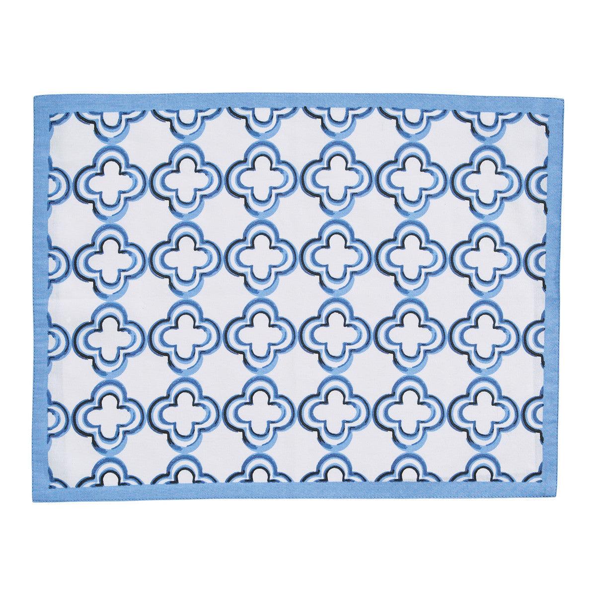 Patricia Heaton Home Geo Reversible Placemat Blue Set of 12 Park Designs