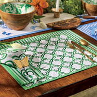 Thumbnail for Patricia Heaton Home Geo Reversible Placemat Green Set of 12 Park Designs