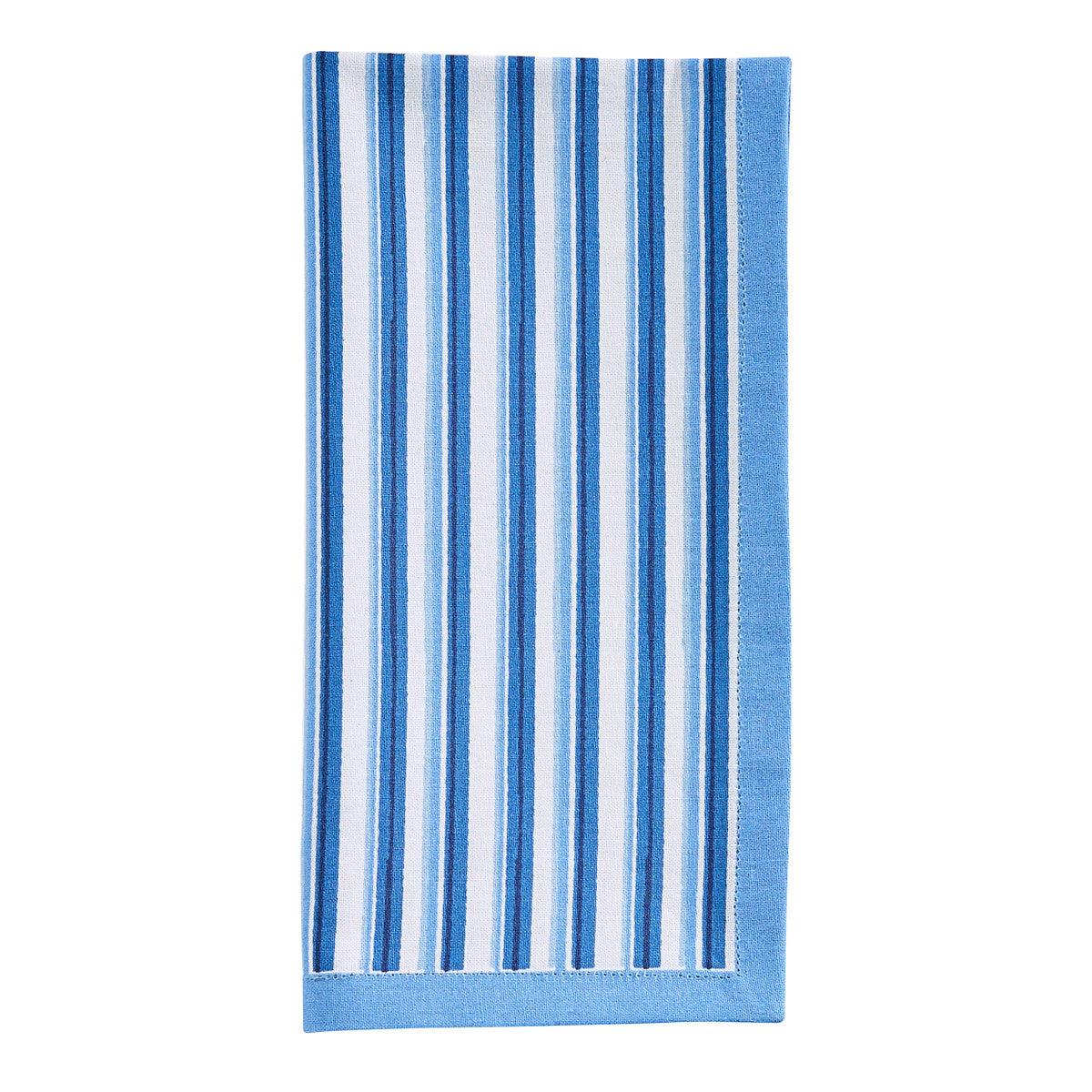 Patricia Heaton Home Geo Printed Stripe Napkin Blue Set of 12 Park Designs - The Fox Decor
