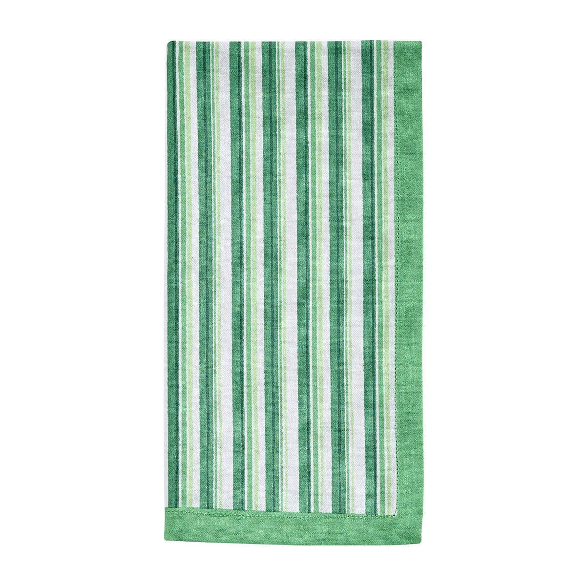 Patricia Heaton Home Geo Printed Stripe Napkin Green Set of 12 Park Designs - The Fox Decor