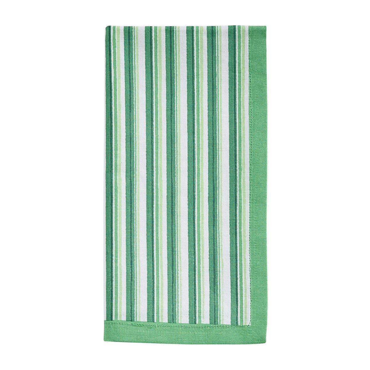 Patricia Heaton Home Geo Printed Stripe Napkin Green Set of 12 Park Designs