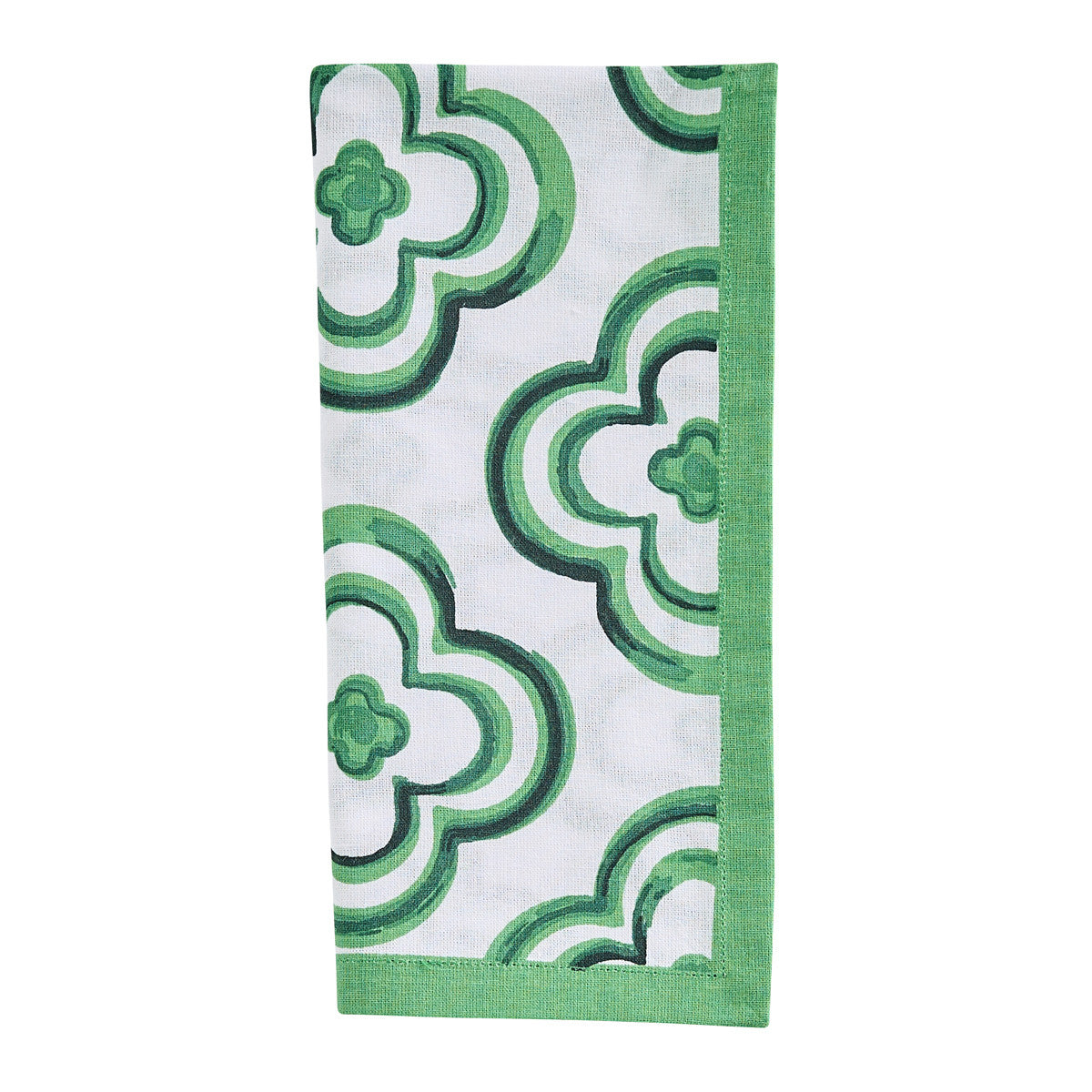 Patricia Heaton Home Geo Printed Napkin Green Set of 12 Park Designs