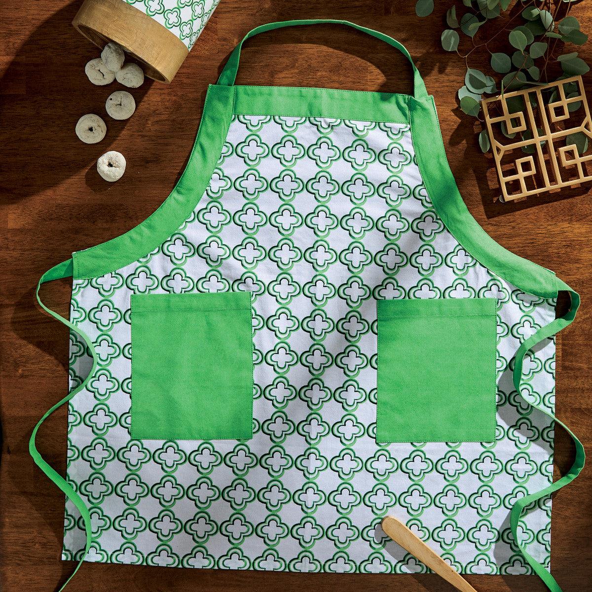 Patricia Heaton Home Geo Apron Green Set of 2 Park Designs