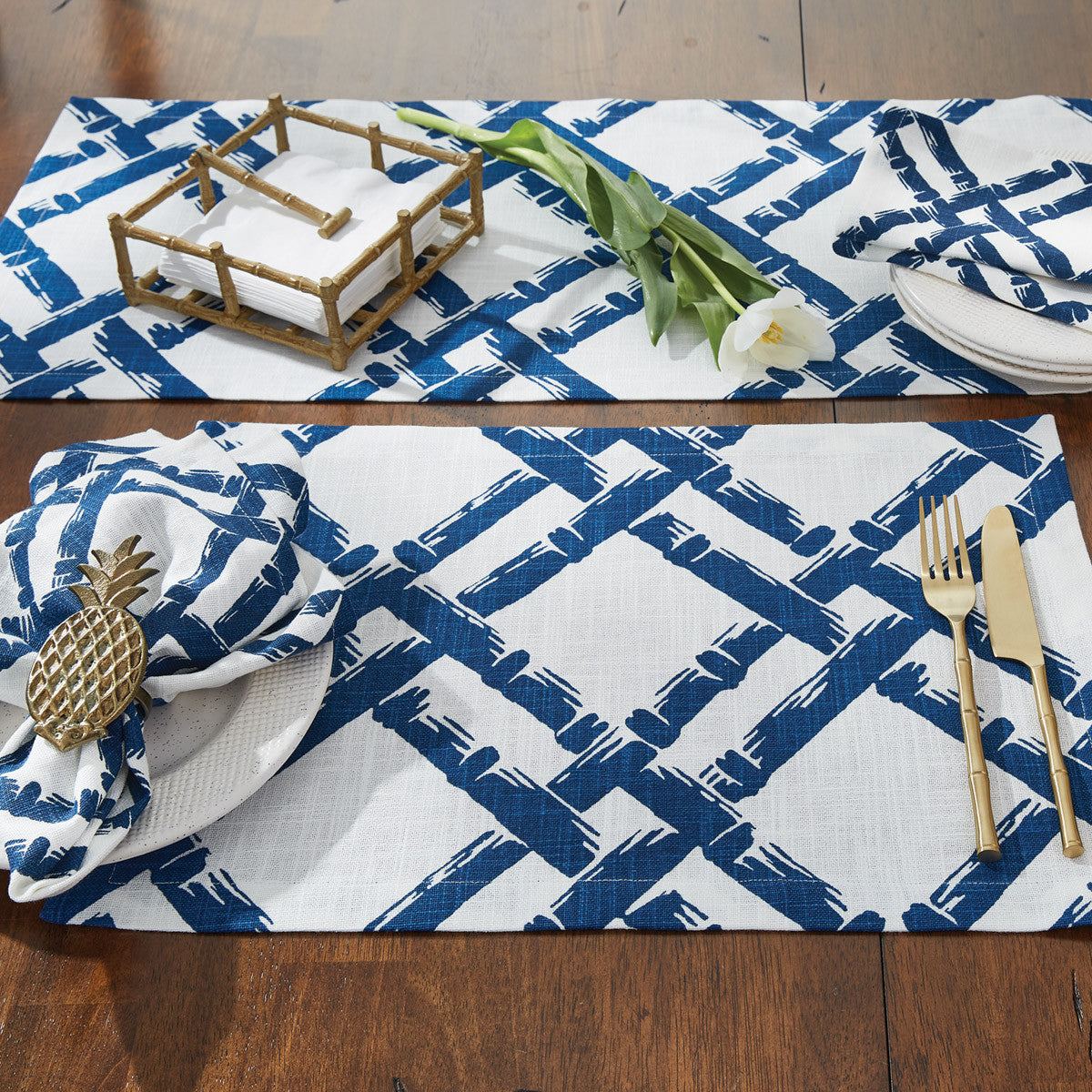 Williamsburg Bamboo Trellis Table Runner 36" L Park Designs