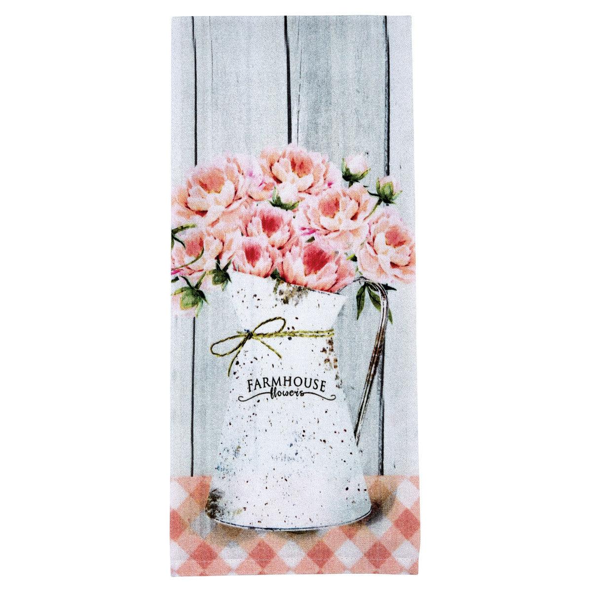 Farmhouse Peonies Dishtowel Set of 2 Park Designs - The Fox Decor