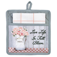 Thumbnail for Farmhouse Peonies Pocket Potholder Set Park Designs - The Fox Decor