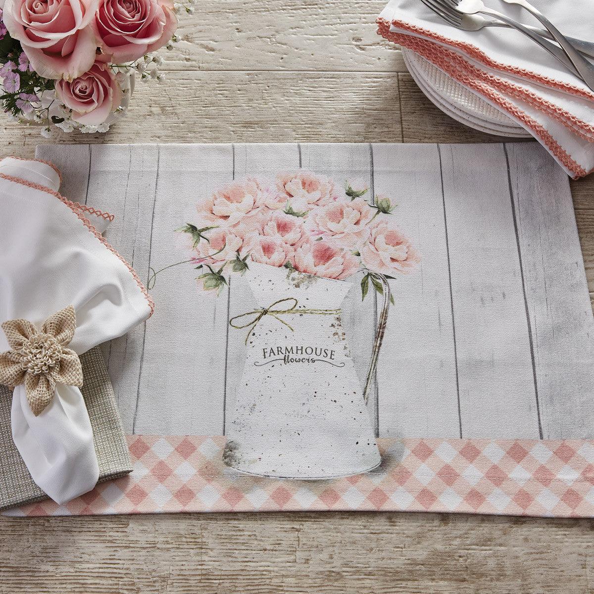 Farmhouse Peonies Pocket Potholder Set Park Designs - The Fox Decor