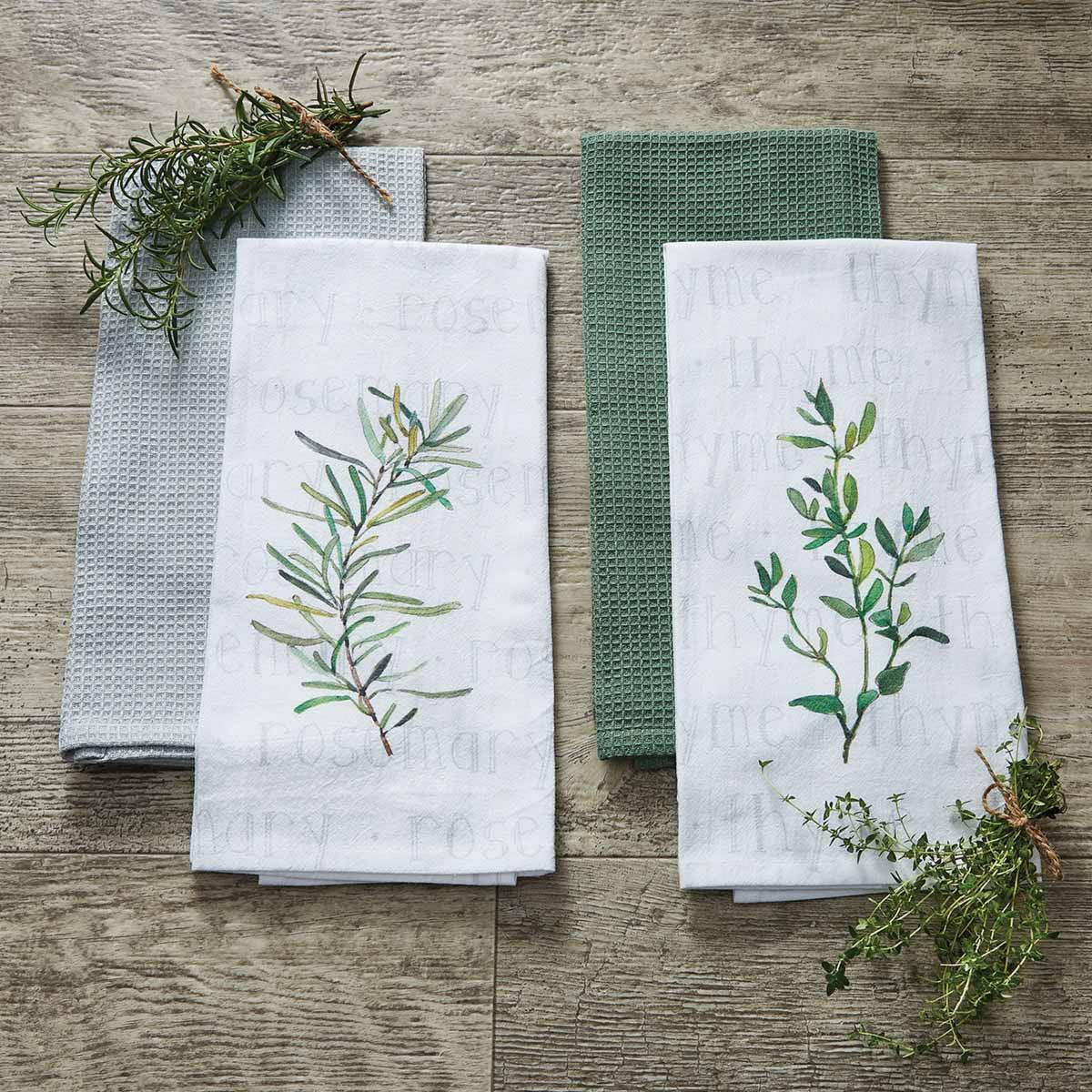 Herb Garden Rosemary 2 Dishtowel Set of 4 Park Designs - The Fox Decor