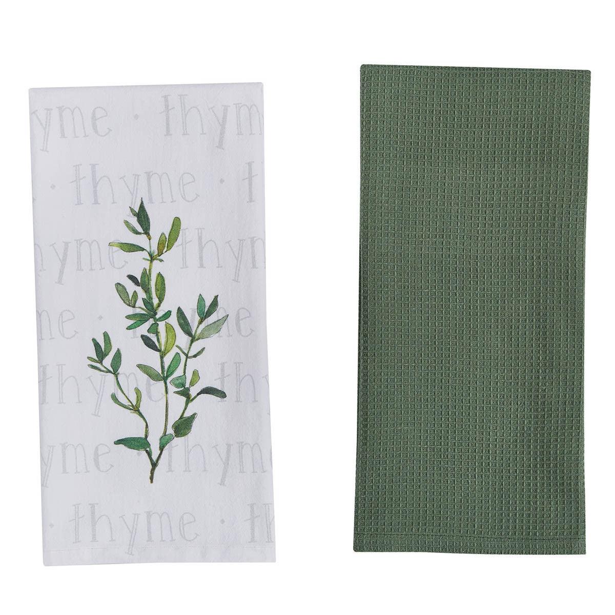 Herb Garden Thyme 2 Dishtowel Set of 4 Park Designs - The Fox Decor